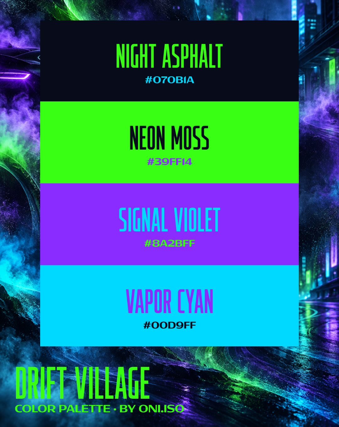 Drift Village color palette by Oni.iso